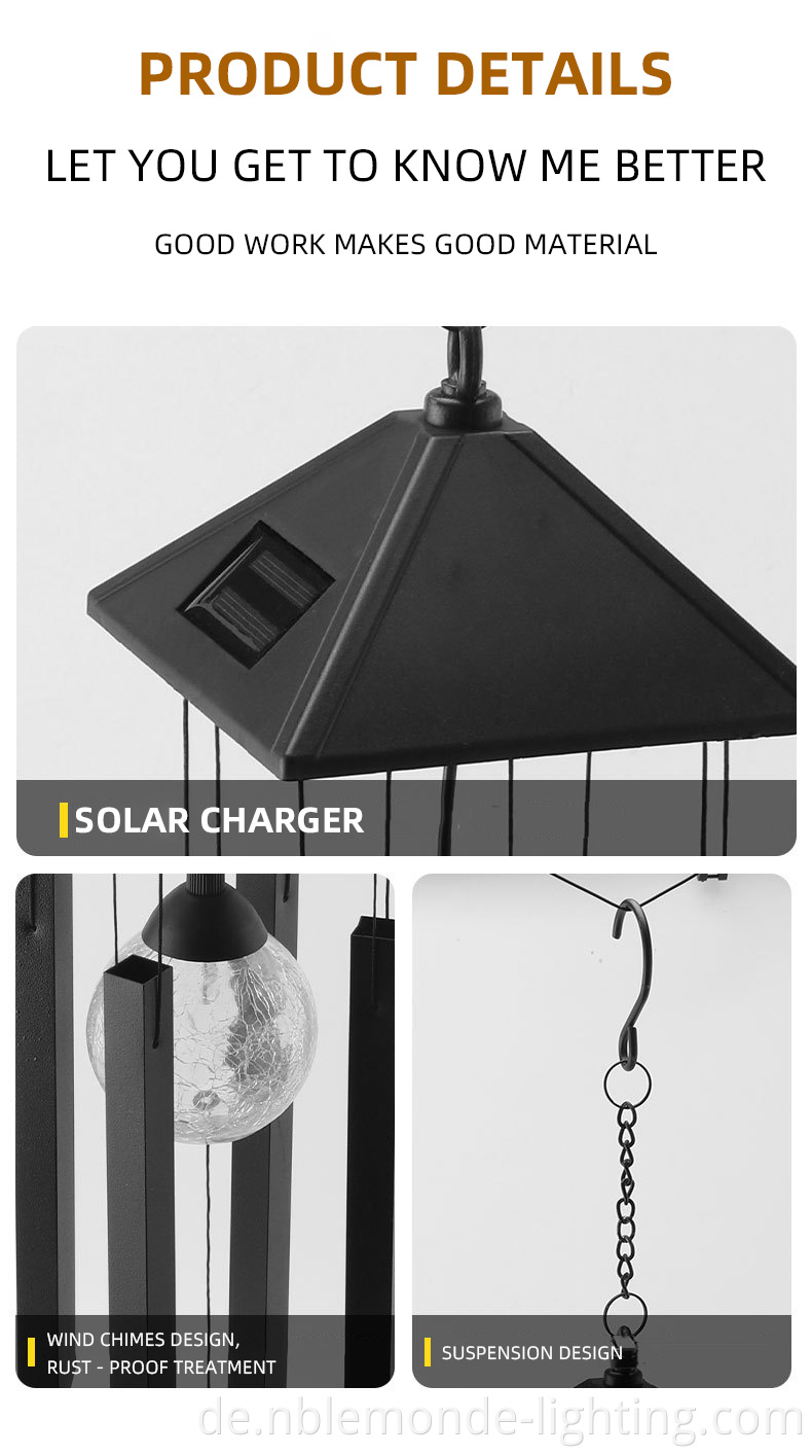 outdoor solar wind chimes